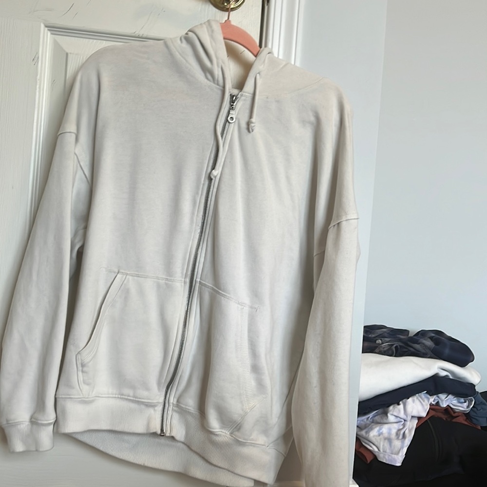 white american eagle zip up